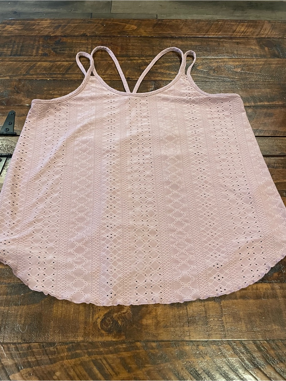 Pink Eyelet Strappy Women's Tank Top